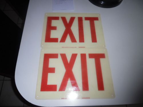 PAIR OF EXIT SIGNS HEAVY PLASTIC ONE SIDED. 10X14