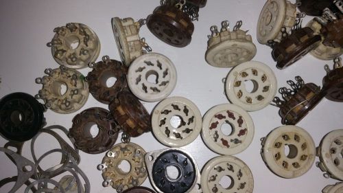 Large lot ,43 pcs, Vintage ,8-pin Ceramic Tube Socket ,Octal ,Bakelite ,Ceramic