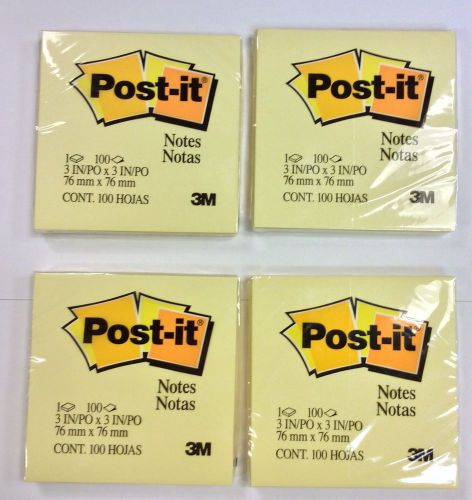 post it notes 3&#039;x3&#034; Yellow. 100 Sheets Per Pack ( 4 packs = 400 post it&#039;s)