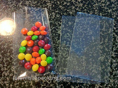 Uniquepacking 100 Piece O Clear Flat Cello/Cellophane Bags Good for Bakery,