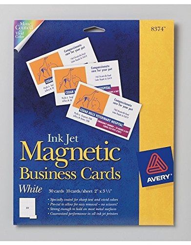 Avery Ink Jet Magnetic Business Cards, 10 Precut Cards/Sheet, 30 Cards/Pack