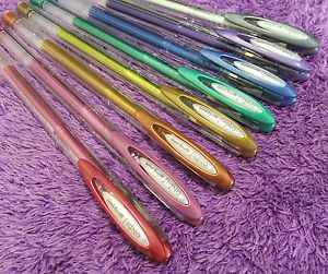 8x uni ball signo um-120 nm pen superink noble metallic color silver gold 0.8 mm for sale