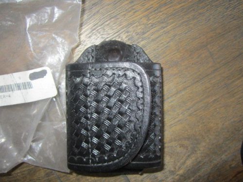 Aker black basket weave large pager type holder velcro belt loop police new for sale