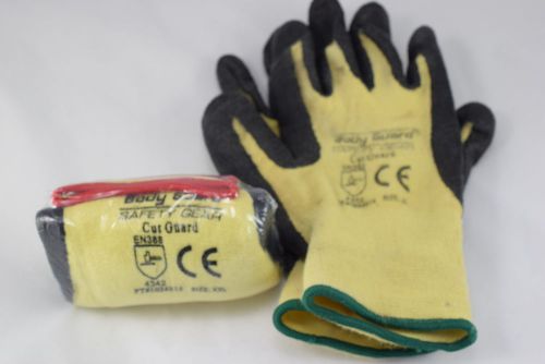 2 Pair Body Guard Saftey Gear Cut Guard Kevlar Nitrile Coated Work Gloves XL XXL