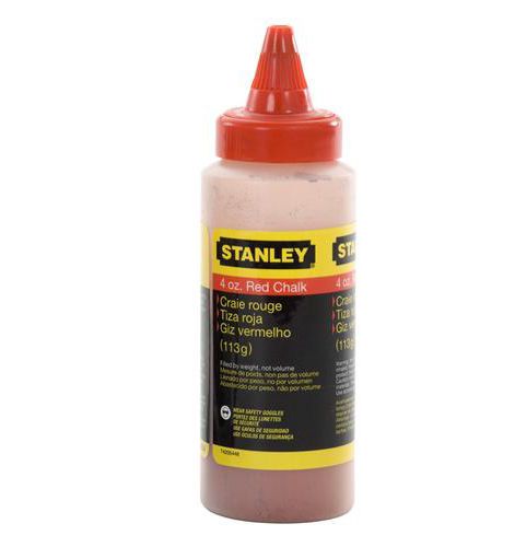 (3) Stanley 47-804 8-Ounce Temporary Marking Red Chalk - Chalk Lines Refill