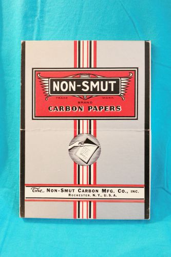 VINTAGE NON- SMUT CARBON PAPER - BLACK 4LB SUPER CLEAN XX  8.5&#034; x 11&#034; - 20 SHEET
