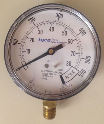 Tyco Fire Protection Sprinkler Service Pressure Gauge 250PSI Air 92-343-1-012