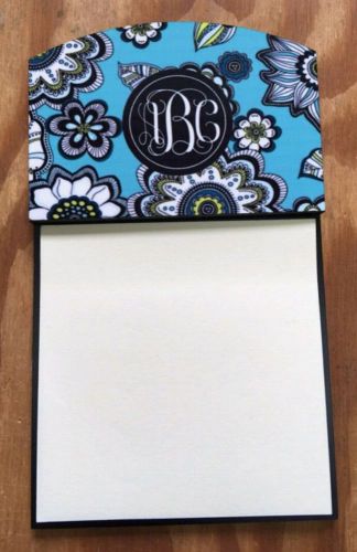 Personalized Post it Note Holder Monogram Turquoise New