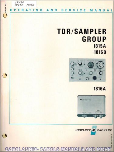 HP Manual 1815A 1815B 1816A TDR SAMPLER GROUP