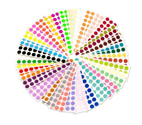 38 Assorted Colors of 1/4&#034; Color-Coding Sticker Dots &#034;The 38 Collection&#034; - 11...