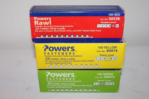 Powers fasteners .25 caliber strip loads #50570, 50574, 50578