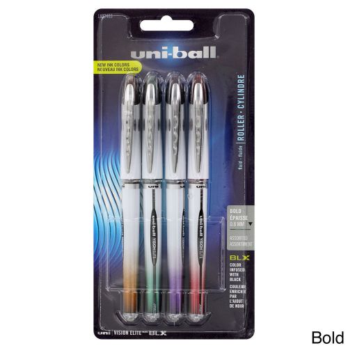 Uni-ball Vision Elite BLX Roller Ball Pens, Bold, Assorted Colors, Pack of 4