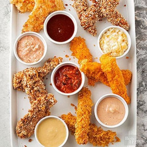Thai Food Recipe Mix-and-Match Baked Chicken Fingers and Dipping Sauces Menu #@@