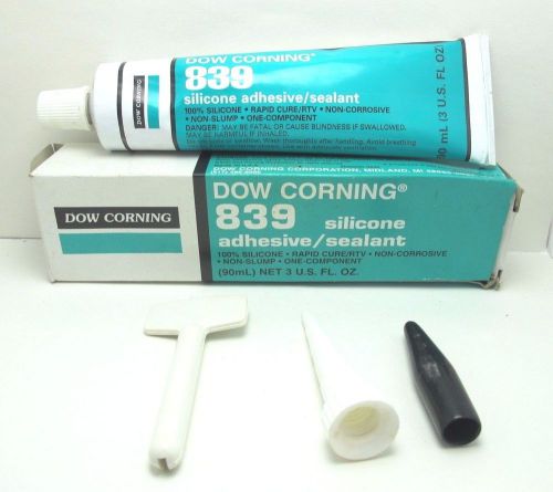 Dow Corning 839 100% Silicone Adhesive Sealant 3.0 OZ Tube Rapid Cure RTV New