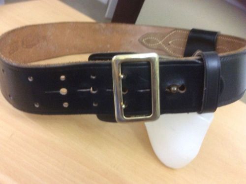 Authentic Vintage Jay-Pee Leather Police Duty Belt 2.25 Wide Black sz 36