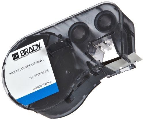 Brady MC-500-595-WT-BK Vinyl B-595 Black on White Label Maker Cartridge, 25&#039;