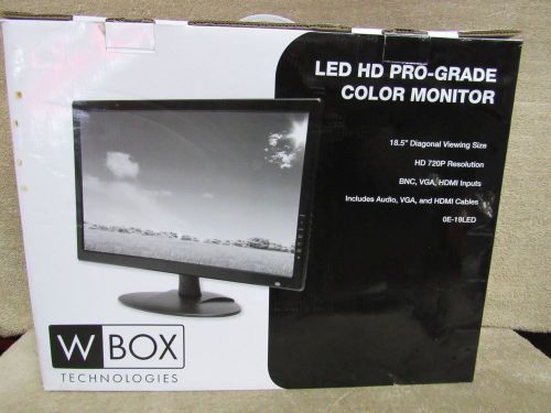 WBOX TECHNOLOGIES 19&#034; HD720 LED COLOR MONITOR CCTV CAMERA VGZ BNC HDMI