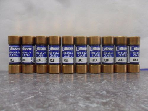 New Lot JDL8 Edison 8 Amp Fuses Class J Time Delay Bussmann LPJ-8SP