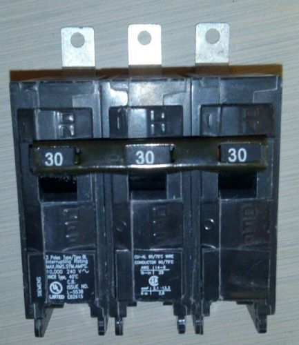 New siemens ite b330 30 amp 240 3 pole bolt on breaker 30a 3 phase for sale
