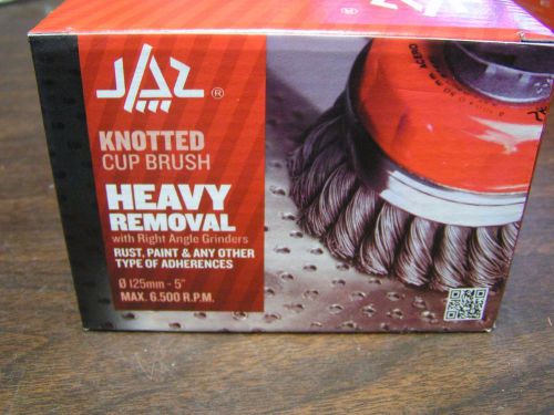 Jaz 5 inch twist knot cup wire brush with 5/8-11 thread for sale