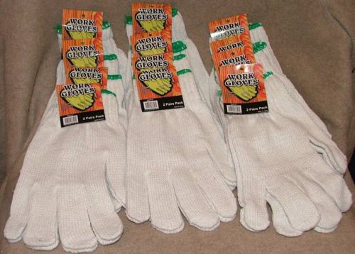 Set Lot of 120 Cotton Knitted Work Garden Gloves Bulk NEW