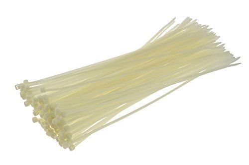 SE CT1676N Heavy-Duty 16&#034; White Cable Ties with 110-lb. Tensile Strength,