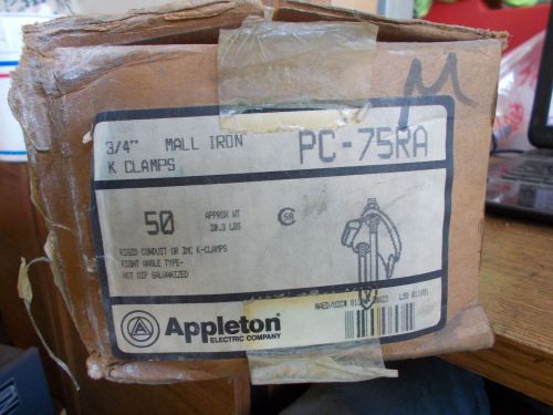 New box of 50 appleton right angle type conduit k clamp 3/4&#034; pc-75ra for sale