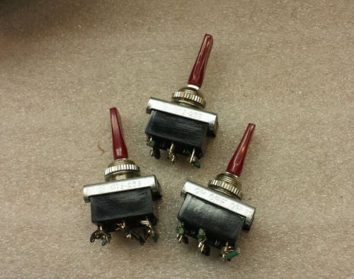 Toggle switches (3) red 6 pin double throw 6 amp 250 volt