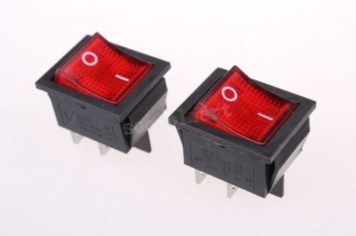 10pcs Red Light Illuminated KCD4-201N 4Pin DPST ON/OFF Rocker Switch AC 250V 10A