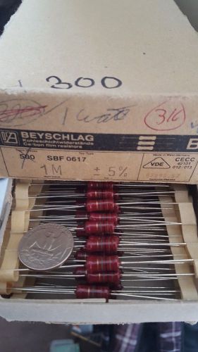 Lot of 20 Vintage Beyschlag Carbon Film Resistor NOS 1M Ohm 5% (new old stock)