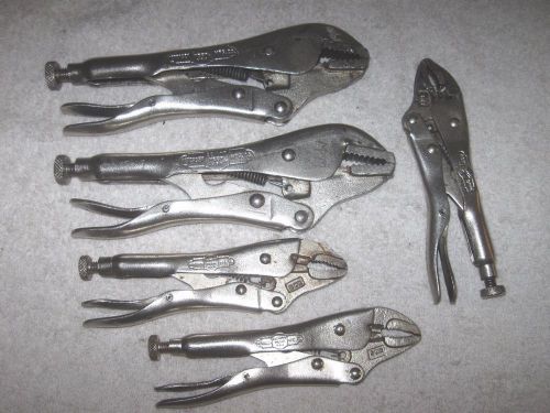 Vintage petersen vise-grip pliers lot - 5wr (3) and 7r (2) for sale