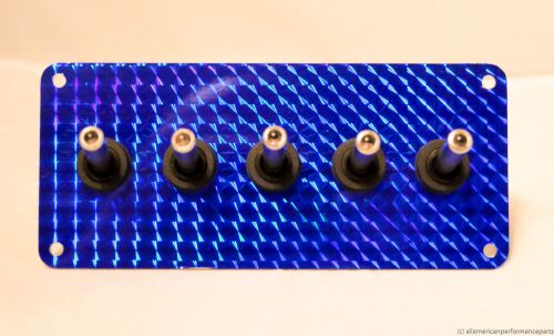 Blue holograph style 5 Hole Wrapped plate  w/ LED toggle switches - Blue