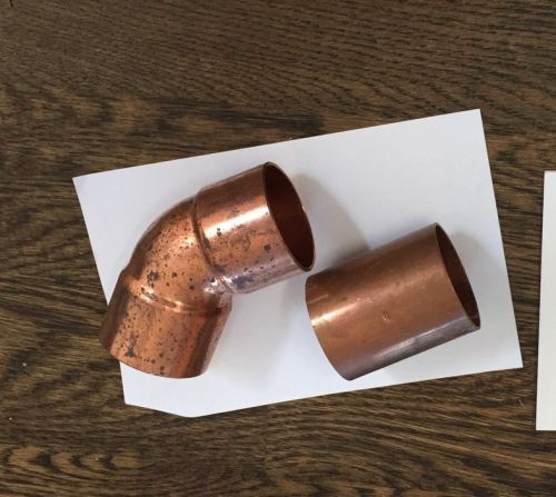 2&#034; Diameter Plumbing Copper Fitting Coupling CxC Sweat &amp; 45 Degree Elbow