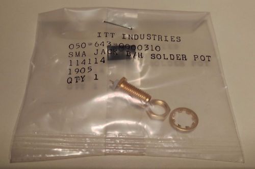 ITT Industries SMA Gold Plated Bulkhead Jack w/Solder Pot, Bag of 99 connectors