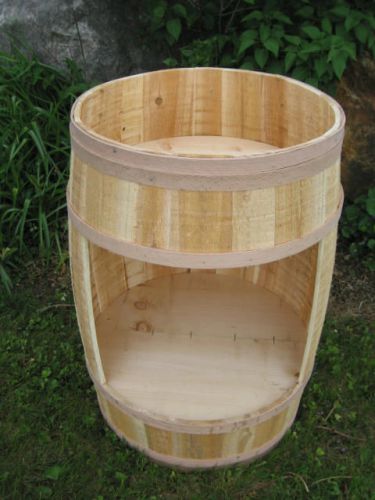 Cedar Barrel with false bottom and display space