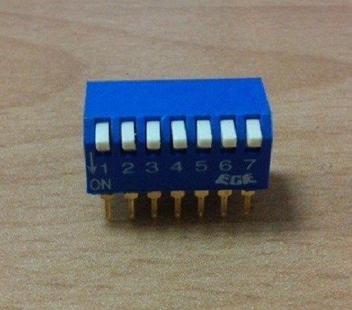 5PCS X PIANO DIP SWITCH 7PIN 90D BLUE P:2.54MM