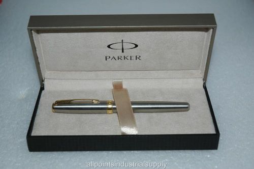 Parker S0809120 Sonnet GT Stainless Steel Fountain Pen Medium M Nib - NOS