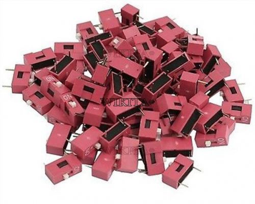 10pcs slide type switch 1-bit 2.54mm 1 position dip red pitch #5878866