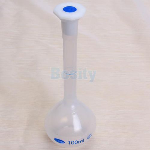 100ml polypropylene plastic volumetric measuring flask screw cap 62mm dia base for sale