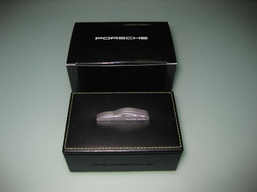 PORSCHE Business Name Card Holder Leather Box Limited Rare Promo 911 918 Spyder
