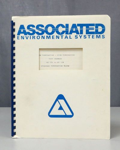 Associated Environmental Systems Test Chamber BD 100 - BD 108 Instruction Manual