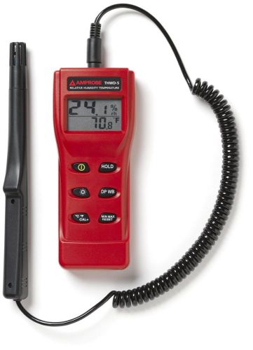 Amprobe THWD-5 Relative Humidity and Temperature Meter with Wet Bulb and Dew ...