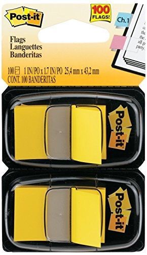 6 Pk, Post-it Flags Value Pack, Yellow and Blue, 1-Inch Wide, 50/Dispenser