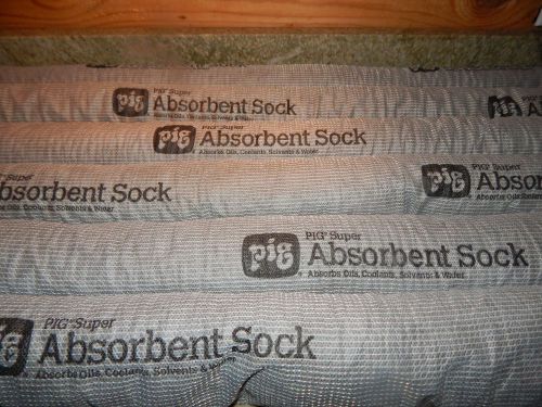 New Lot of 6 - Pig Absorbent sock 95 oz Absorbency, 3&#034; x 42&#039;