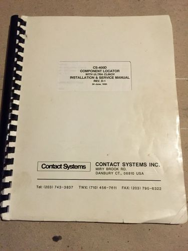 CS-400D Component Locator Installation and Service manual Rev D-1
