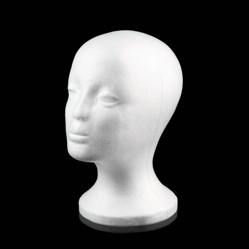 Female Styrofoam Mannequin Manikin Head Model Foam Wig Hair Glasses Display FC0