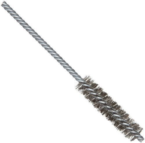 Weiler power tube brush, steel, round shank, double stem, double spiral, 1/2&#034; for sale