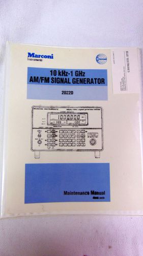 Marconi 2022D RF Signal Generator Operation and Service ORIGINAL MANUAL