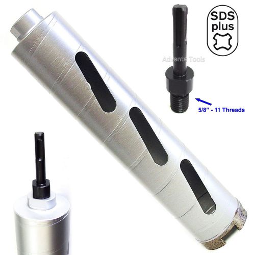 Combo: 2-1/2” dry diamond core drill bit for concrete with sds plus adapter for sale