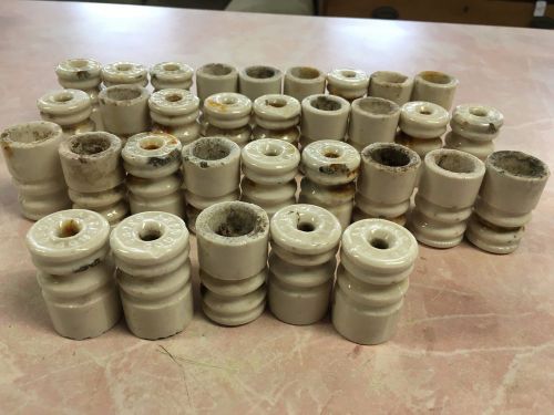 32 Lot Porcelain Knob Insulators High Voltage Electric Fence Ceramic